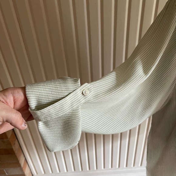 SALE!!⏱ Nine West Jeans - Green Striped Button Down Top - XXL - NWT - Picture 2 of 7